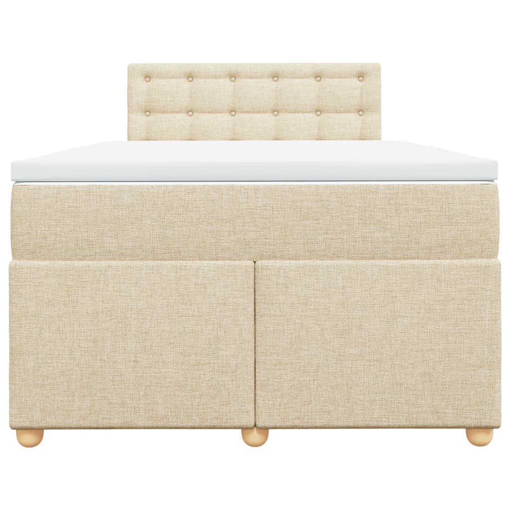 Sommier à lattes de lit avec matelas crème 120x190 cm tissu - XIOS