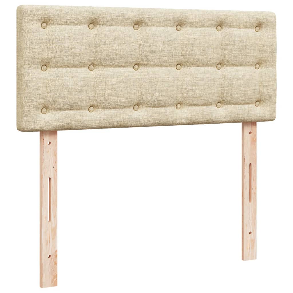 Sommier à lattes de lit avec matelas crème 120x190 cm tissu - XIOS