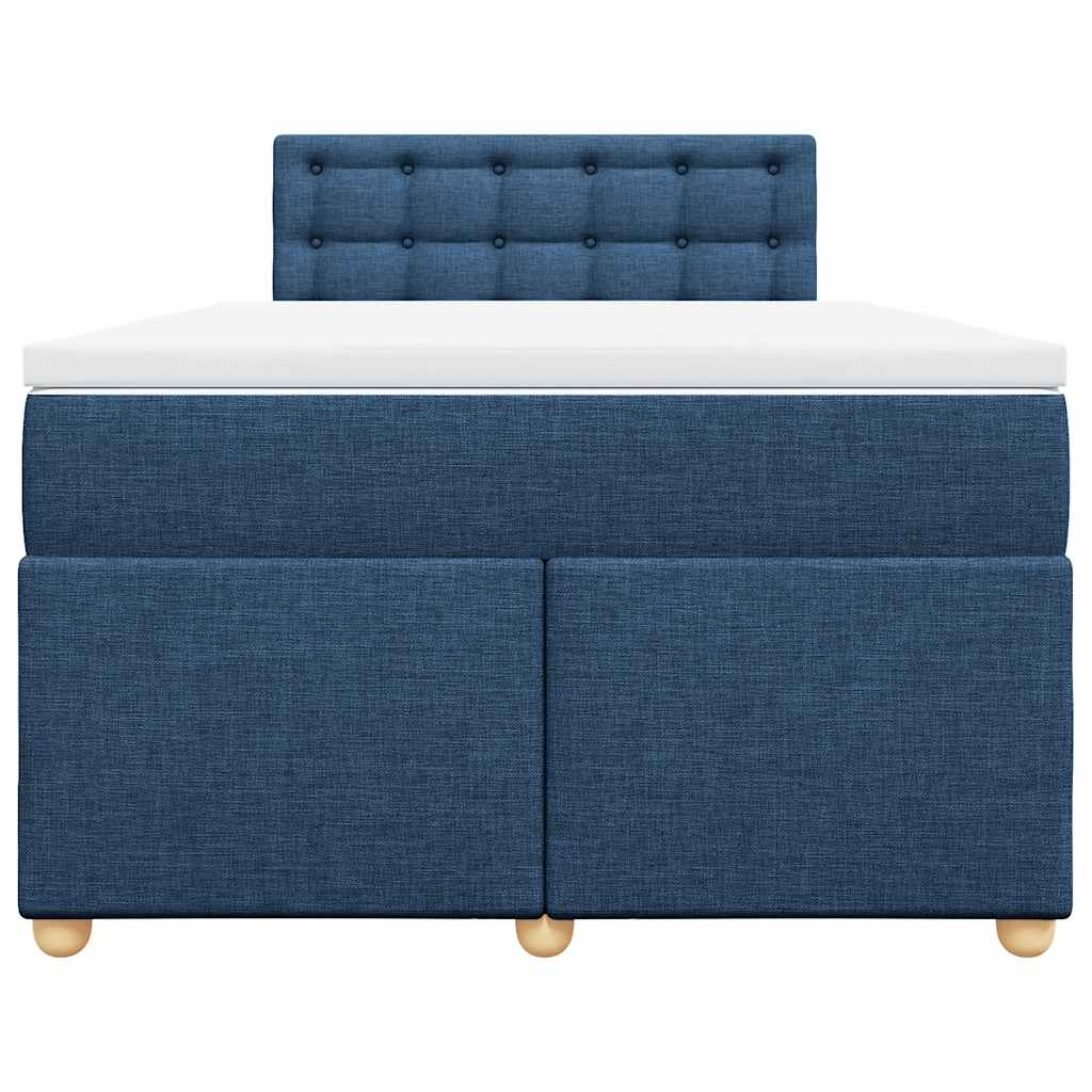 Sommier à lattes de lit avec matelas bleu 120x190 cm tissu - XIOS