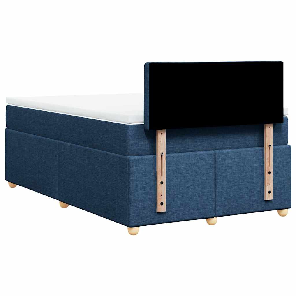 Sommier à lattes de lit avec matelas bleu 120x190 cm tissu - XIOS