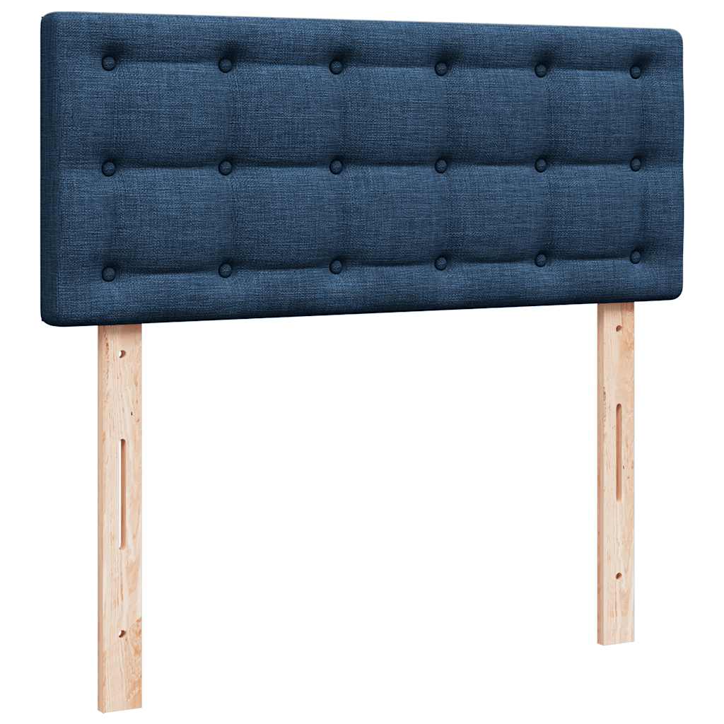 Sommier à lattes de lit avec matelas bleu 120x190 cm tissu - XIOS