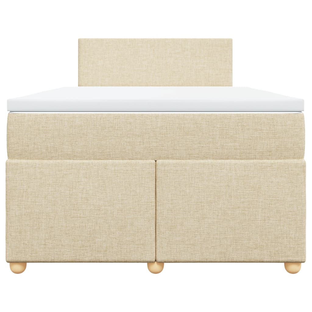 Sommier à lattes de lit avec matelas Crème 120x200 cm Tissu - XIOS