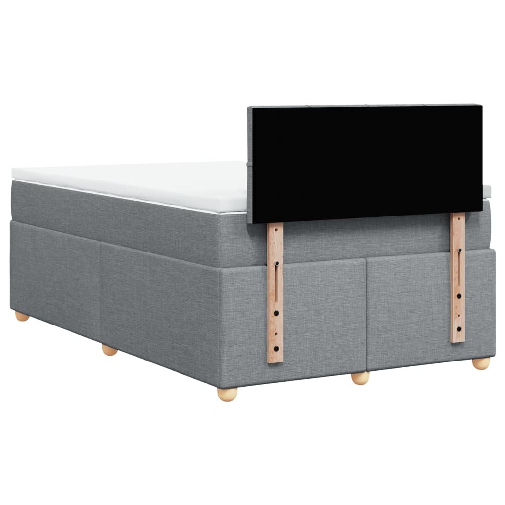 Sommier à lattes de lit avec matelas Gris clair 120x200cm Tissu - XIOS