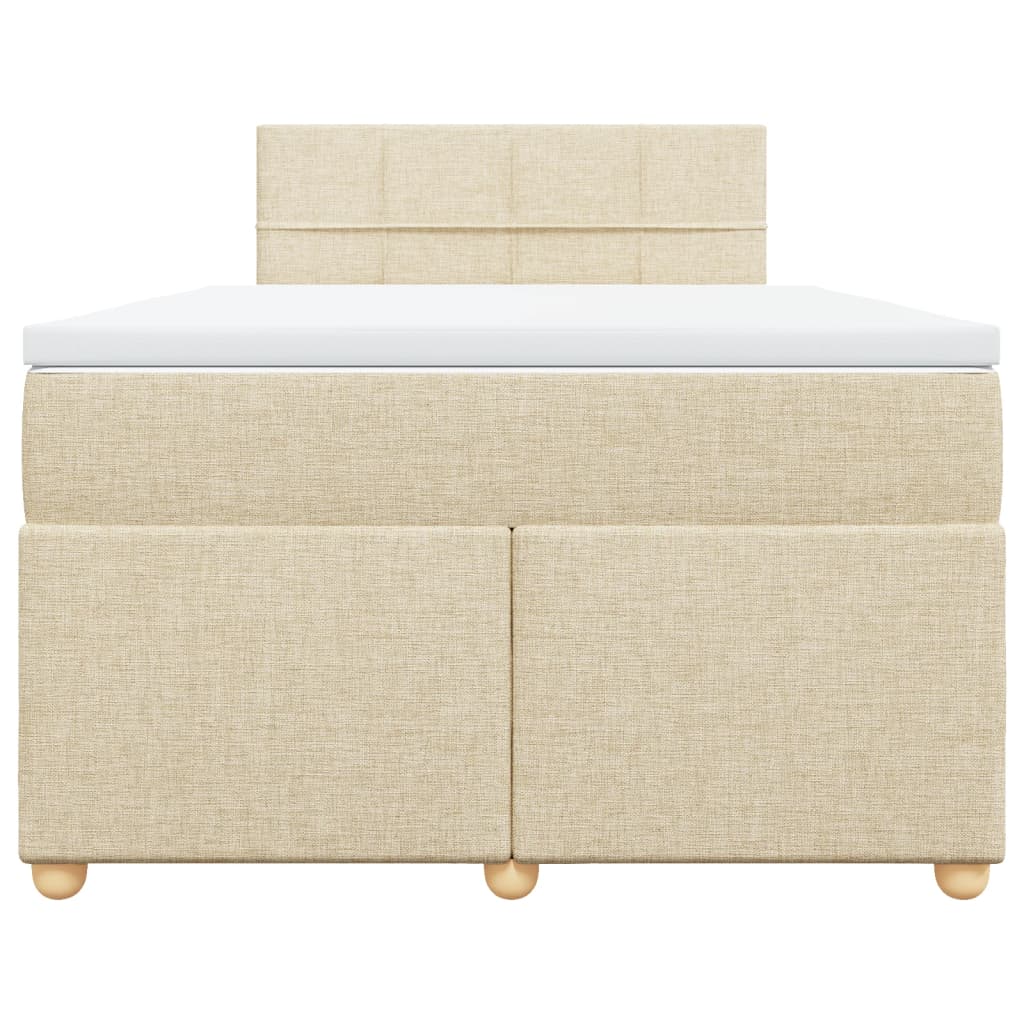 Sommier à lattes de lit avec matelas Crème 120x200 cm Tissu - XIOS