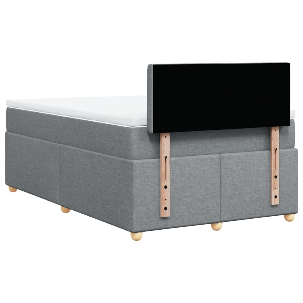 Sommier à lattes de lit avec matelas Gris clair 120x200cm Tissu - XIOS