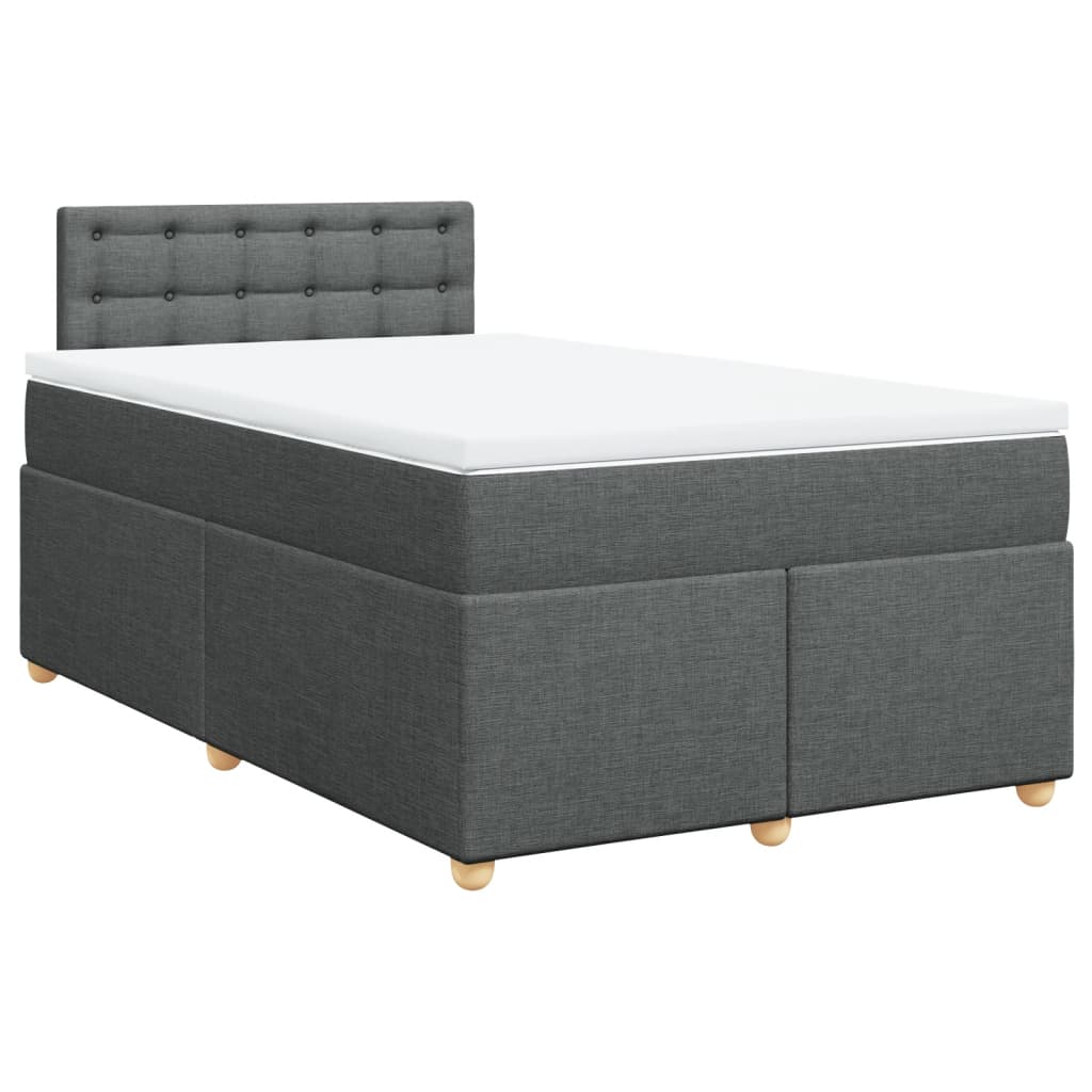 Sommier à lattes de lit avec matelas Gris foncé 120x200cm Tissu - XIOS