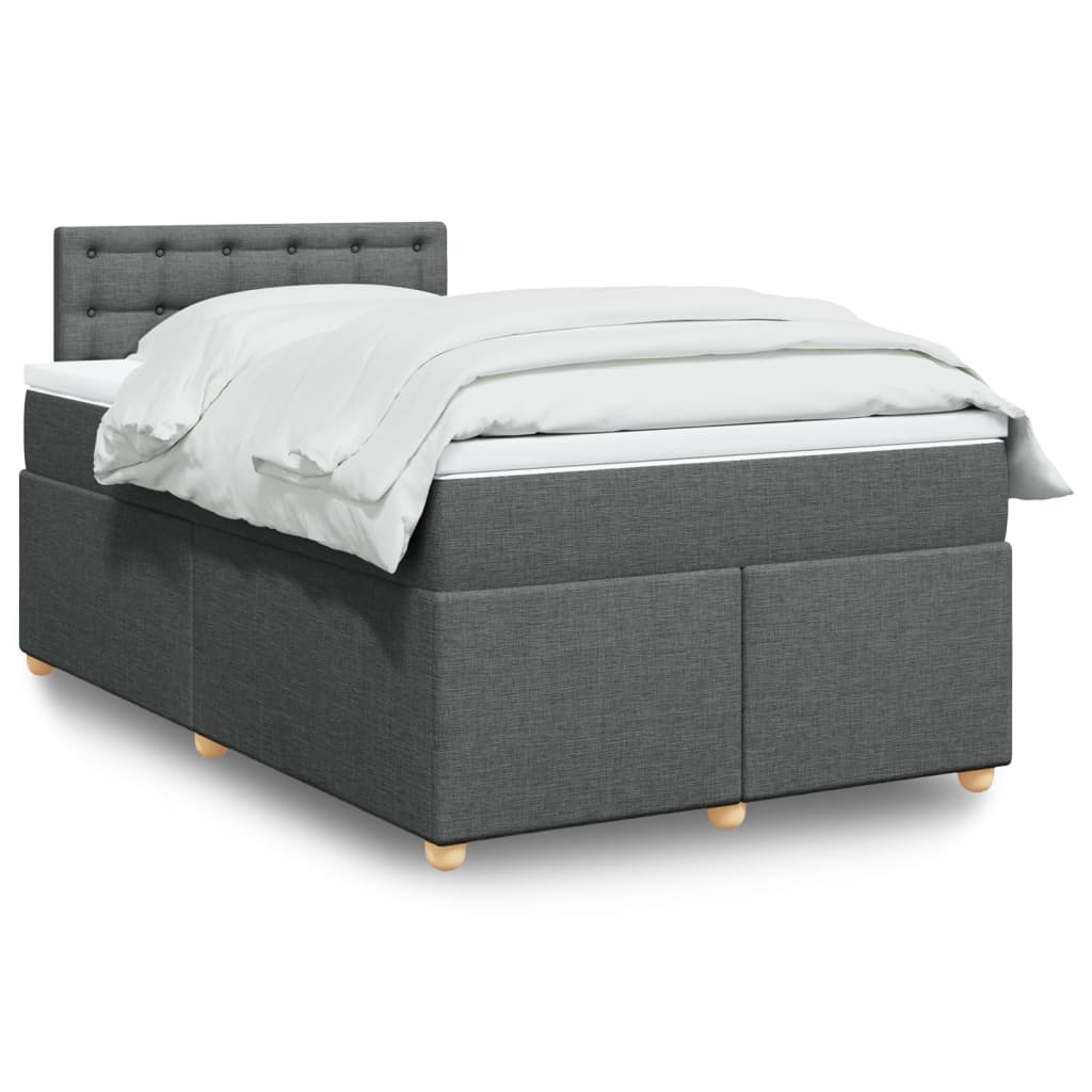 Sommier à lattes de lit avec matelas Gris foncé 120x200cm Tissu - XIOS