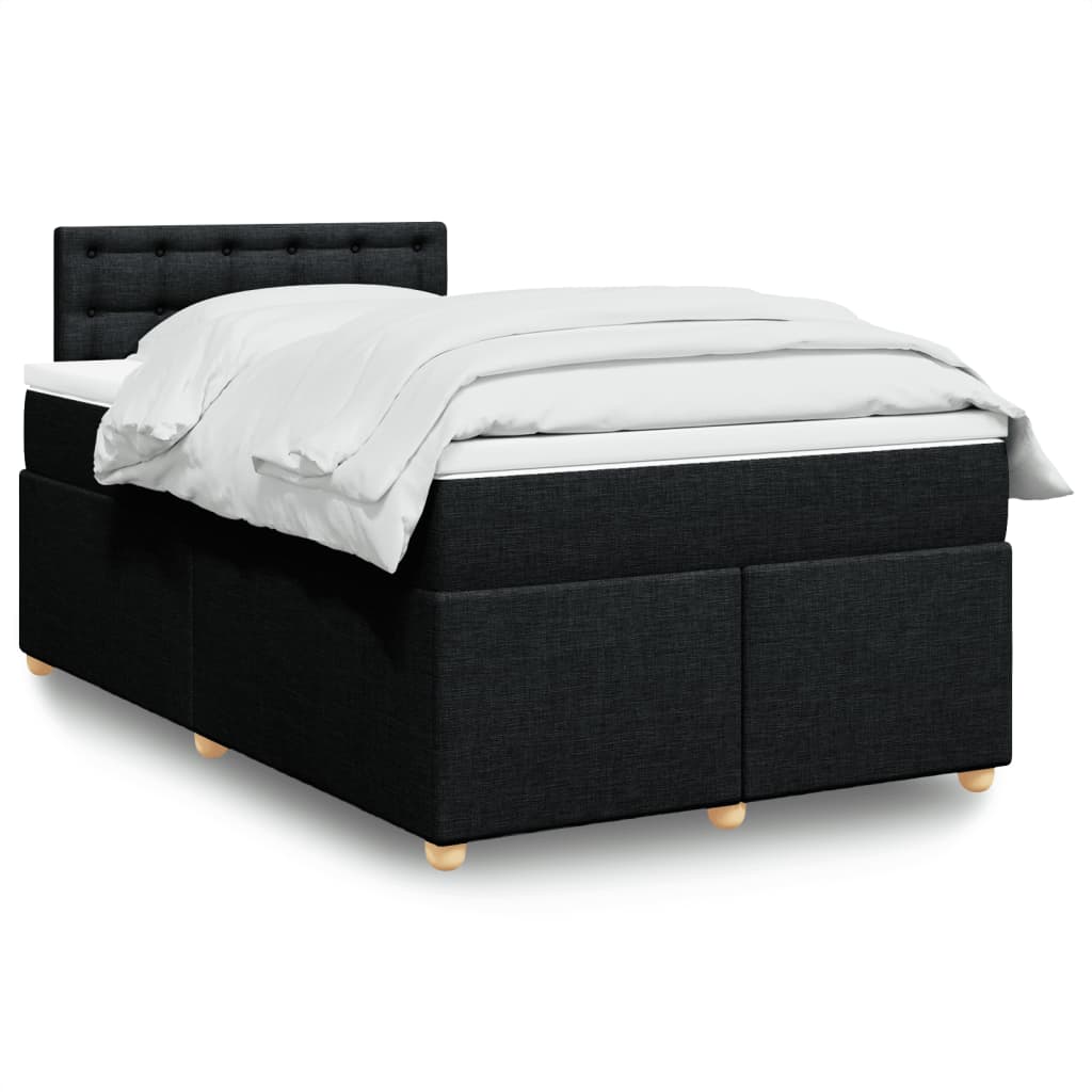 Sommier à lattes de lit avec matelas Noir 120x200 cm Tissu - XIOS