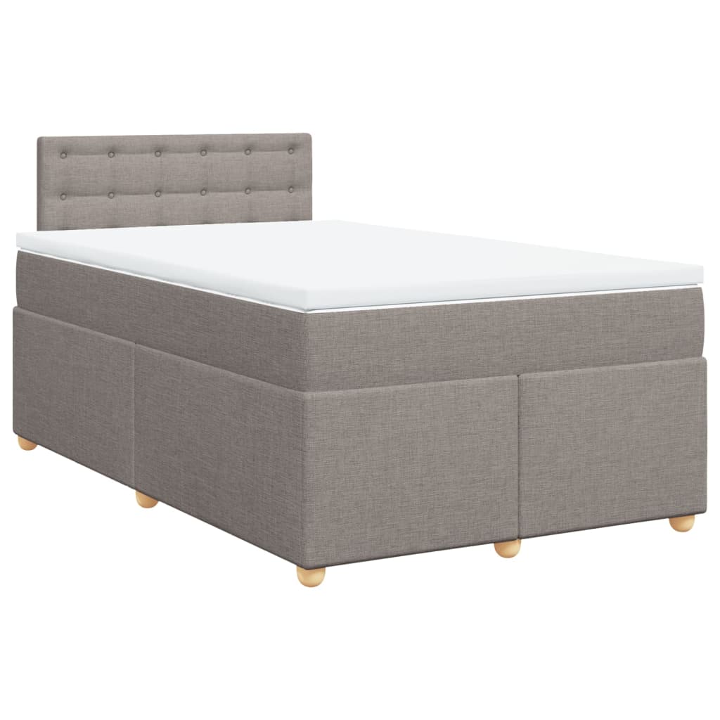 Sommier à lattes de lit avec matelas Taupe 120x200 cm Tissu - XIOS