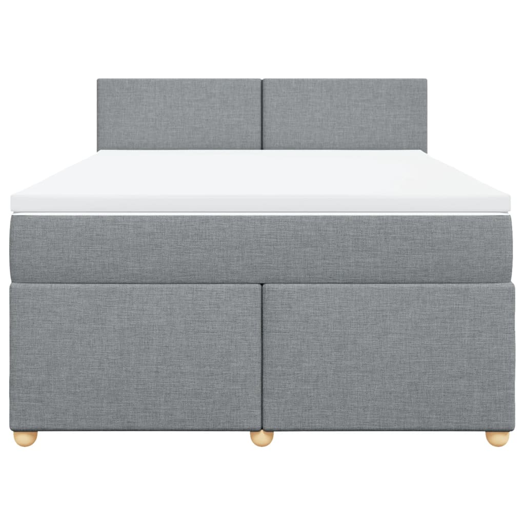 Sommier à lattes de lit avec matelas Gris clair 140x190cm Tissu - XIOS