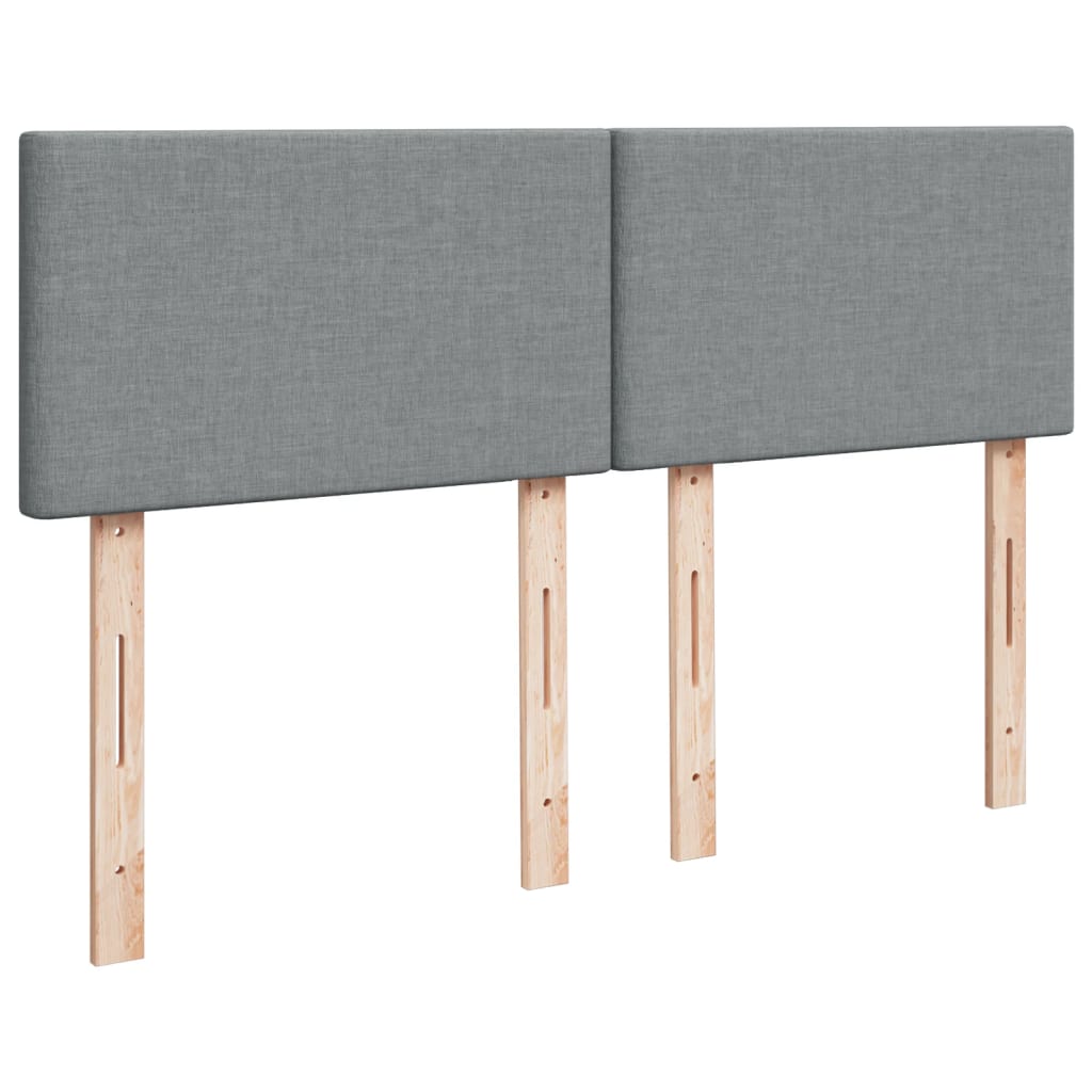 Sommier à lattes de lit avec matelas Gris clair 140x190cm Tissu - XIOS