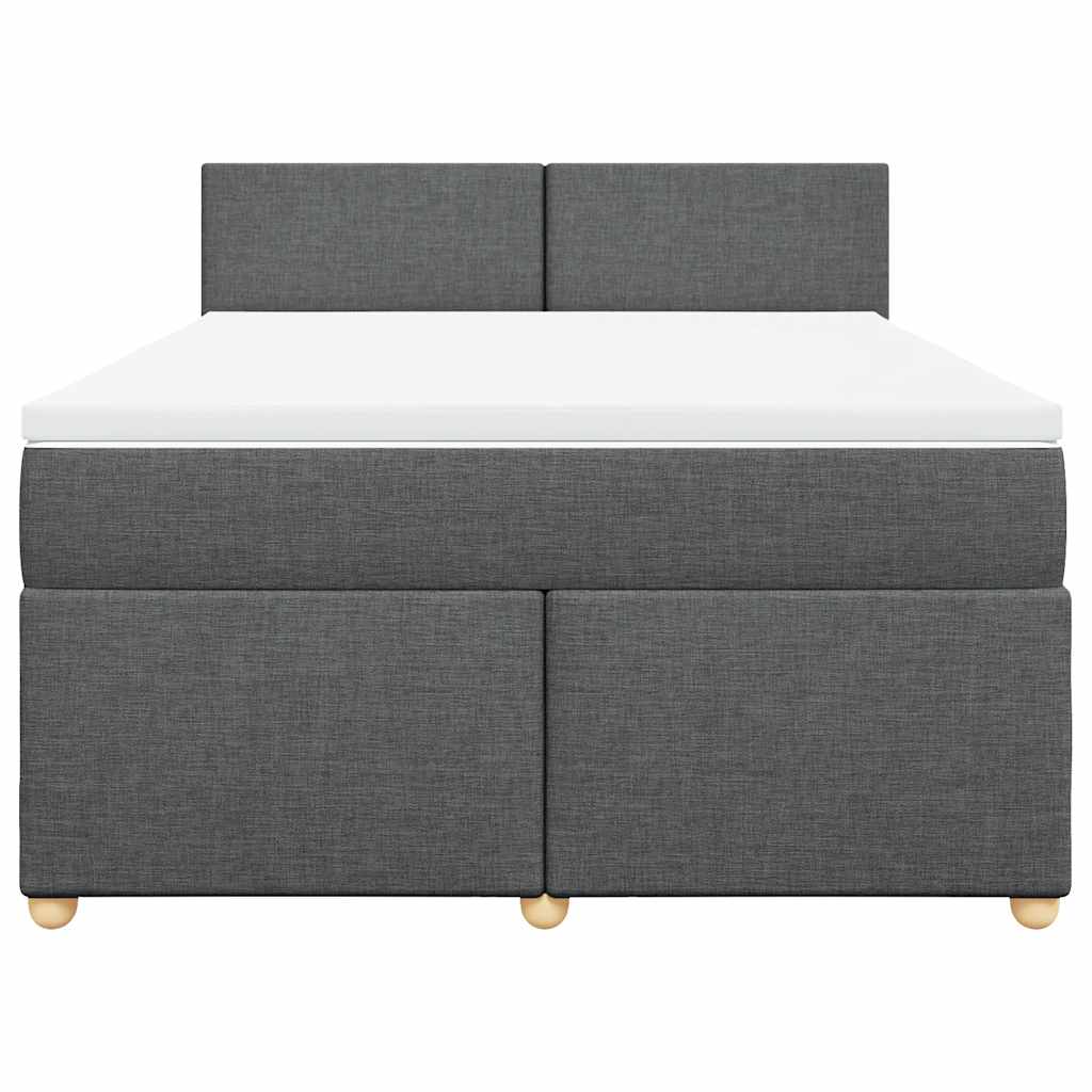 Sommier à lattes de lit avec matelas Gris foncé 140x190cm Tissu - XIOS