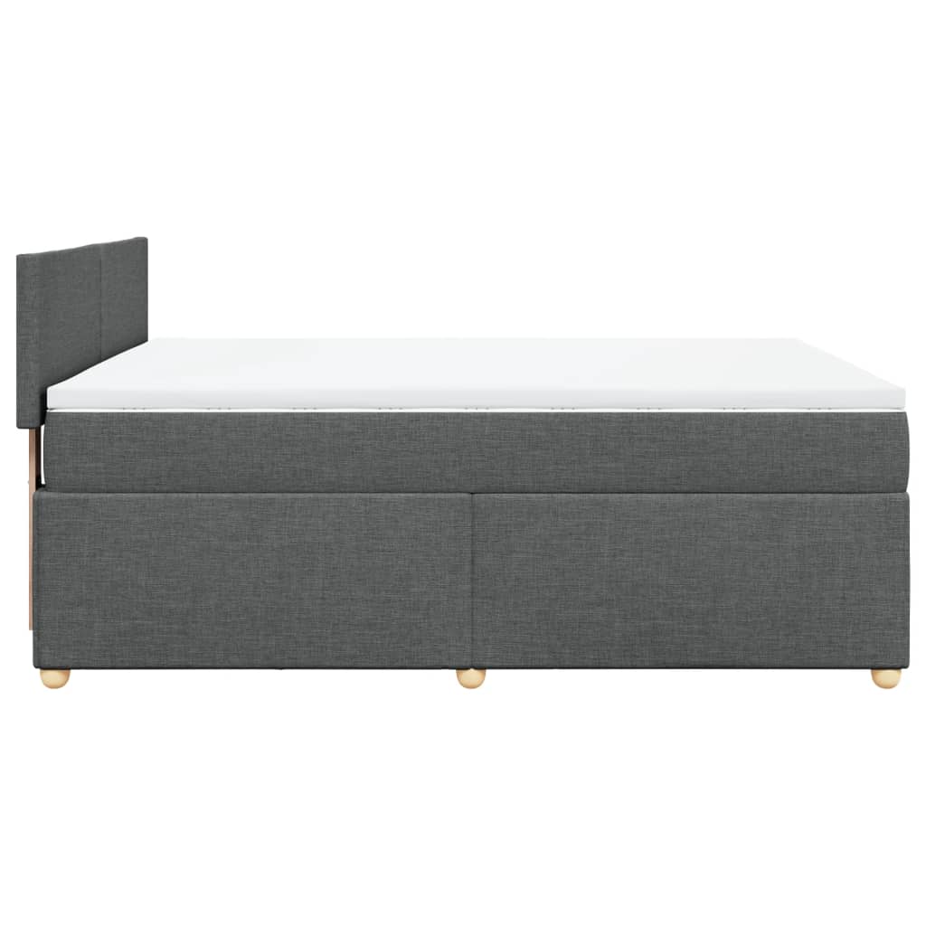 Sommier à lattes de lit avec matelas Gris foncé 140x190cm Tissu - XIOS