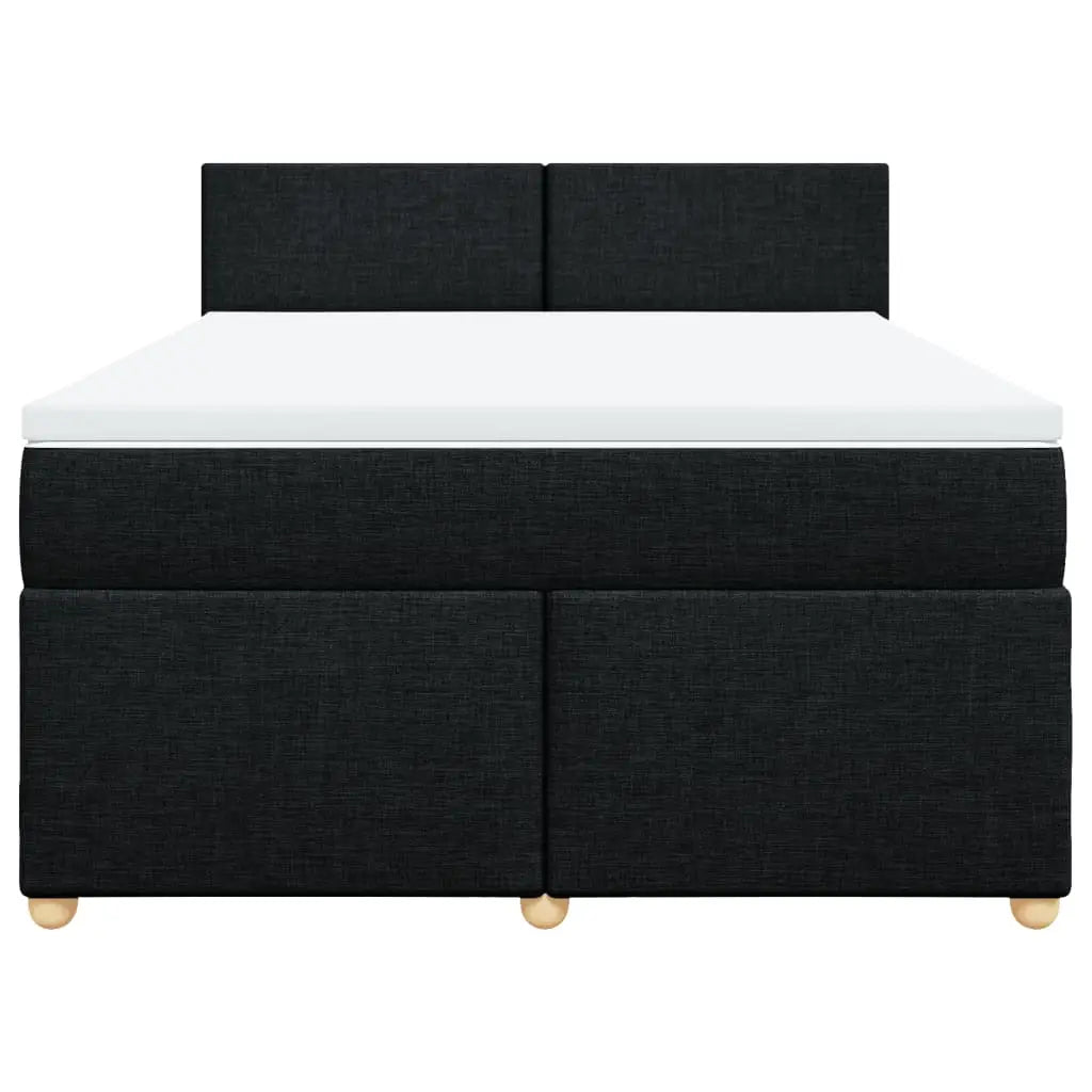 Sommier à lattes de lit avec matelas Noir 140x190 cm Tissu - XIOS