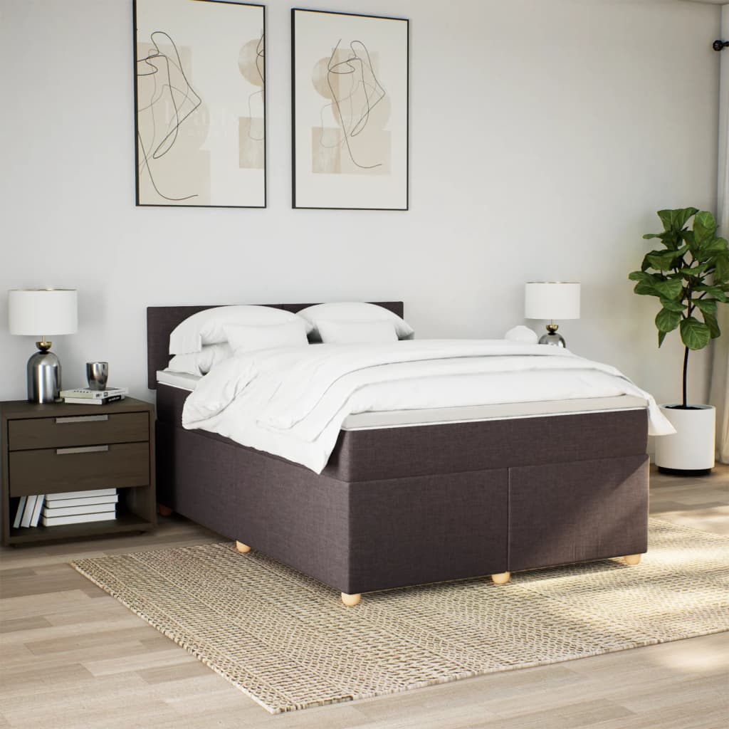 Sommier à lattes de lit avec matelas Marron foncé 140x190 cm - XIOS