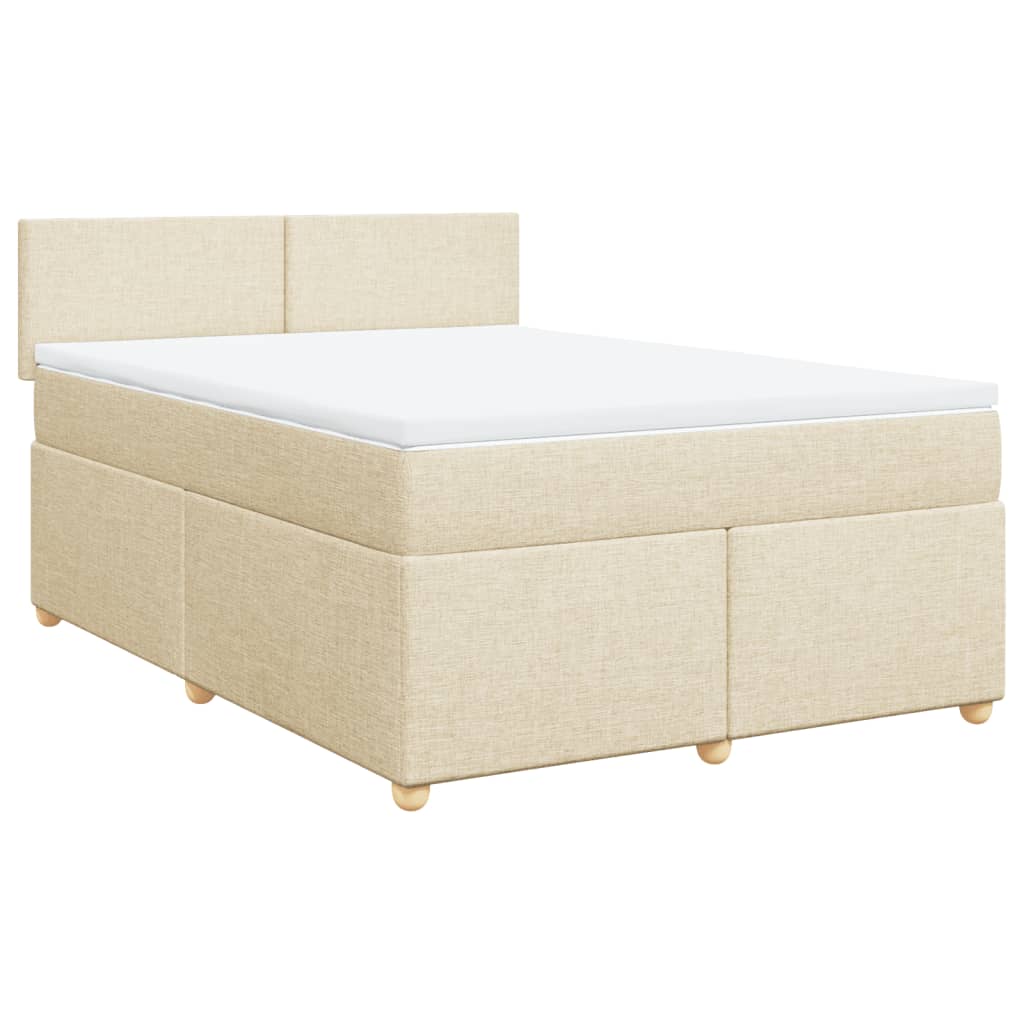 Sommier à lattes de lit avec matelas Crème 140x190 cm Tissu - XIOS