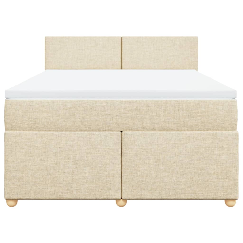 Sommier à lattes de lit avec matelas Crème 140x190 cm Tissu - XIOS