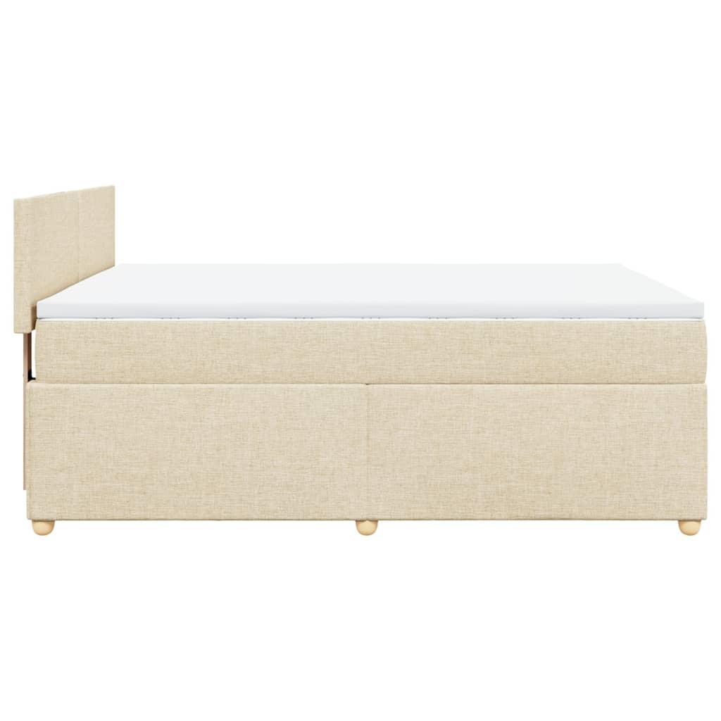 Sommier à lattes de lit avec matelas Crème 140x190 cm Tissu - XIOS