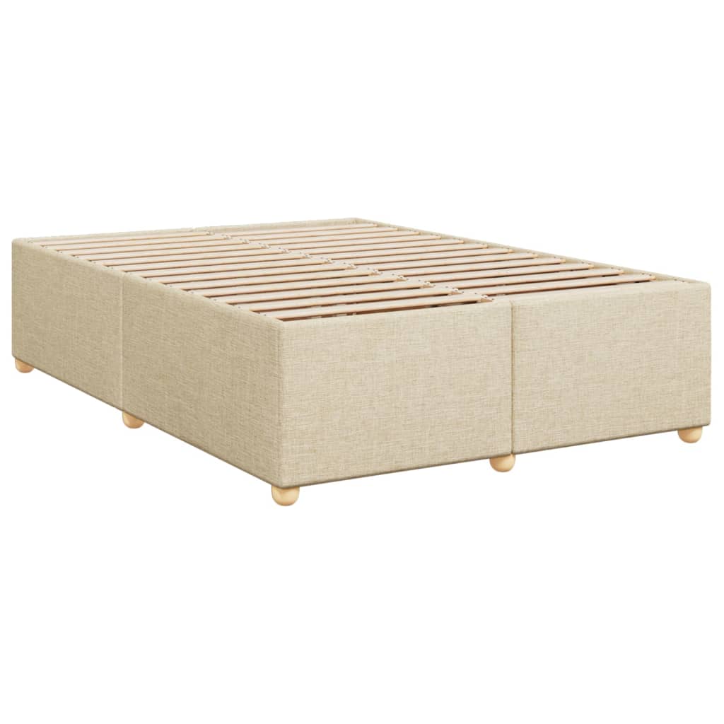 Sommier à lattes de lit avec matelas Crème 140x190 cm Tissu - XIOS