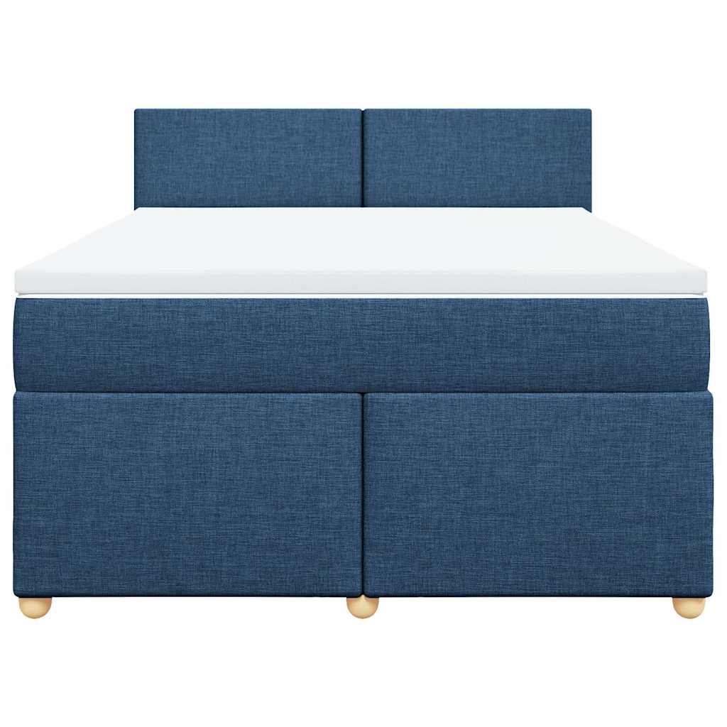 Sommier à lattes de lit avec matelas Bleu 140x190 cm Tissu - XIOS