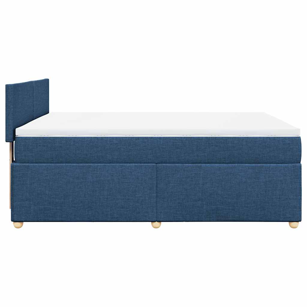 Sommier à lattes de lit avec matelas Bleu 140x190 cm Tissu - XIOS