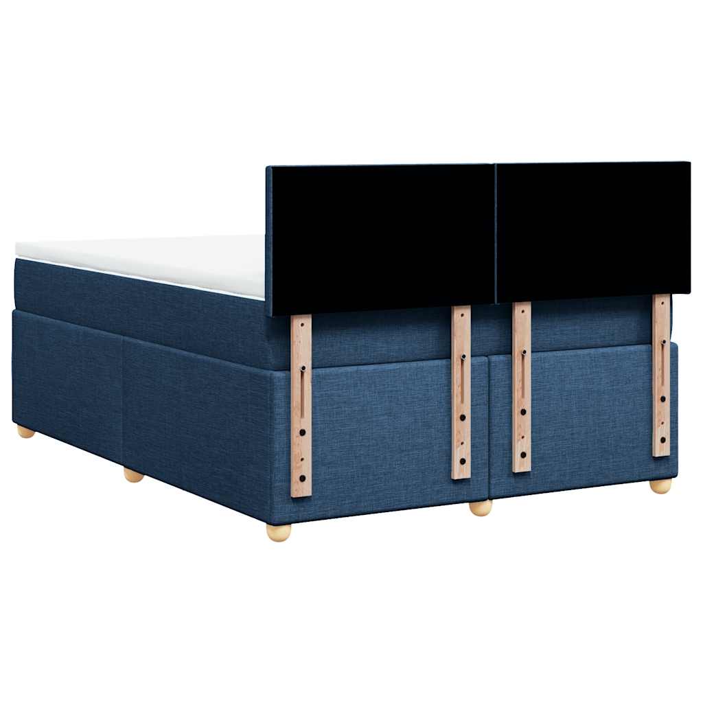 Sommier à lattes de lit avec matelas Bleu 140x190 cm Tissu - XIOS