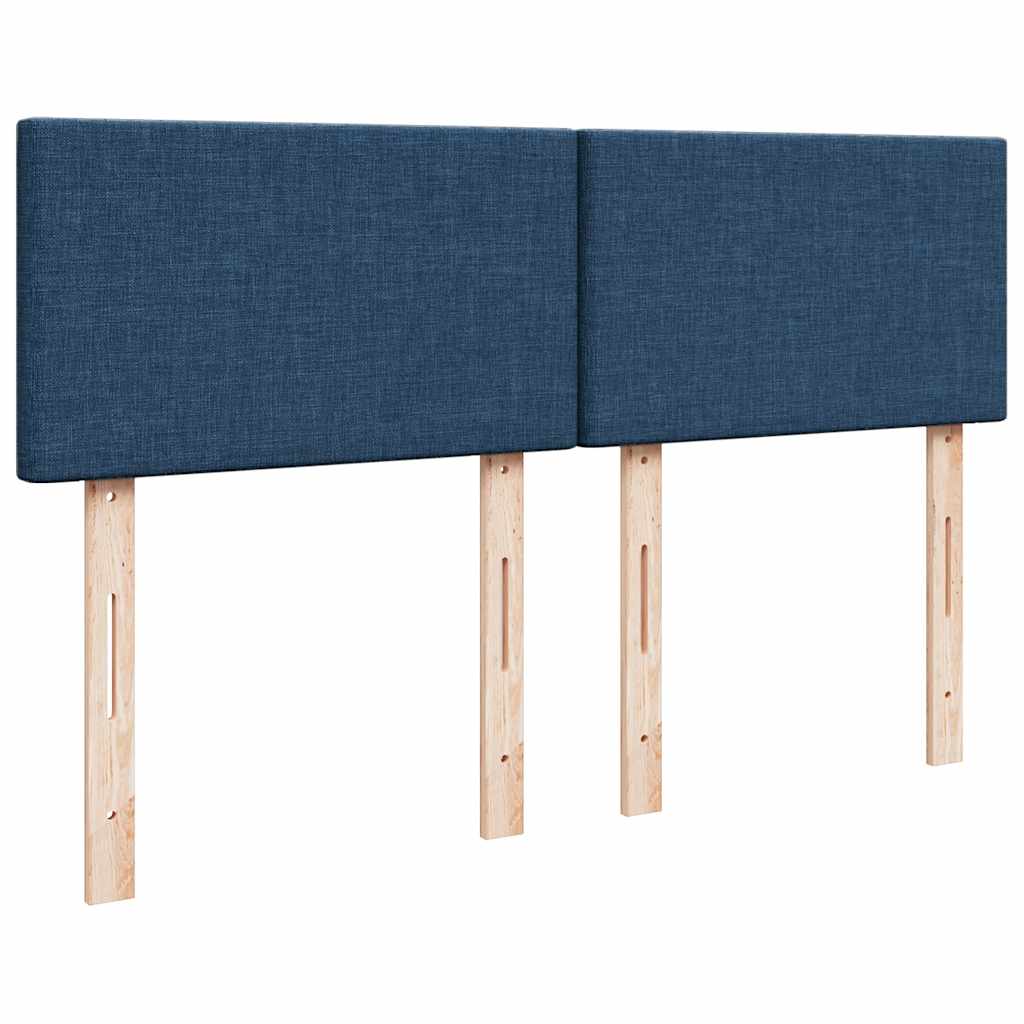 Sommier à lattes de lit avec matelas Bleu 140x190 cm Tissu - XIOS