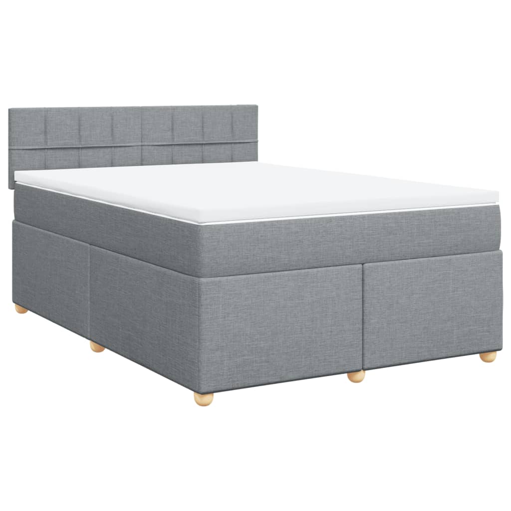 Sommier à lattes de lit avec matelas Gris clair 140x190cm Tissu - XIOS