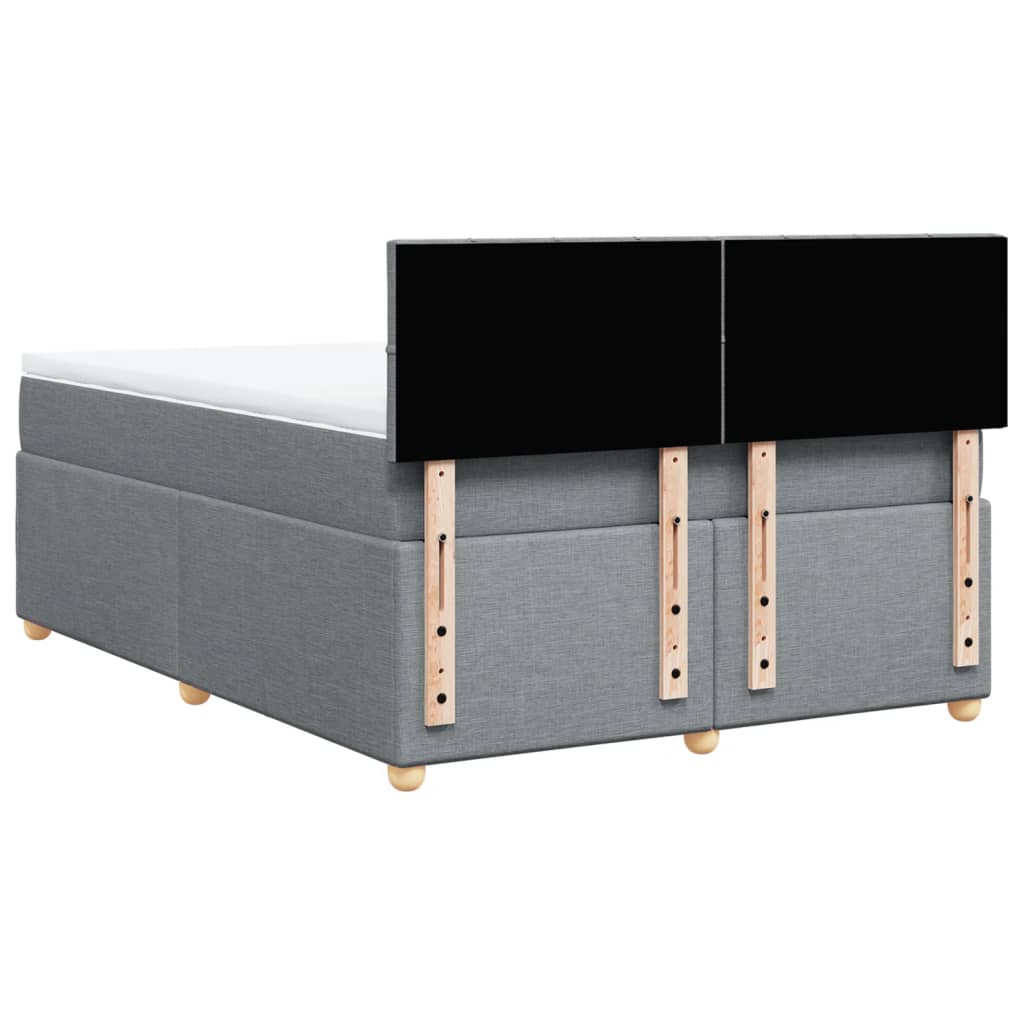 Sommier à lattes de lit avec matelas Gris clair 140x190cm Tissu - XIOS