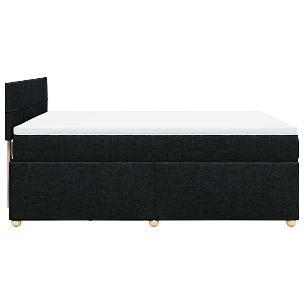 Sommier à lattes de lit avec matelas Noir 140x190 cm Tissu - XIOS