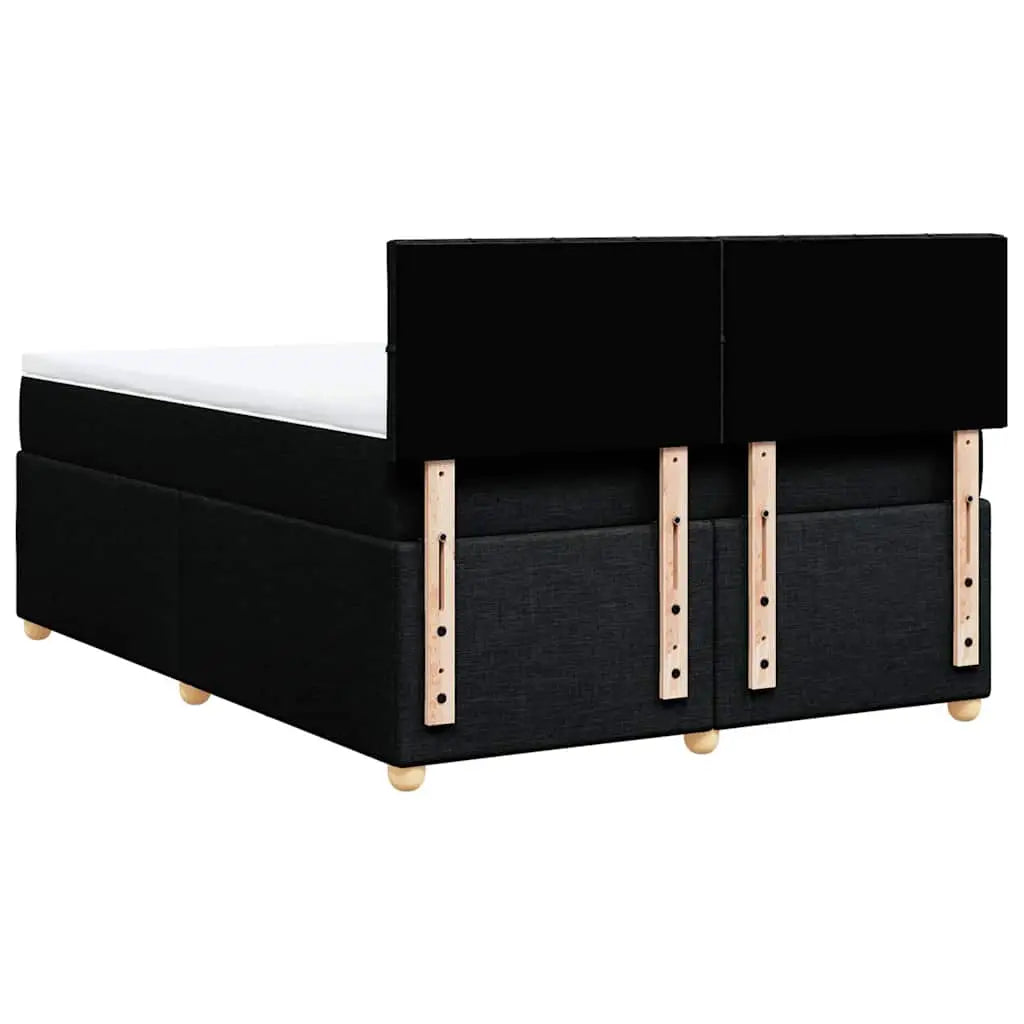 Sommier à lattes de lit avec matelas Noir 140x190 cm Tissu - XIOS