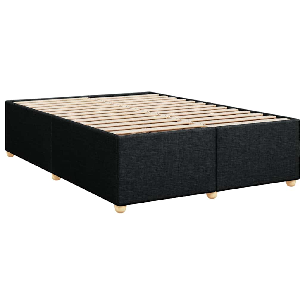 Sommier à lattes de lit avec matelas Noir 140x190 cm Tissu - XIOS