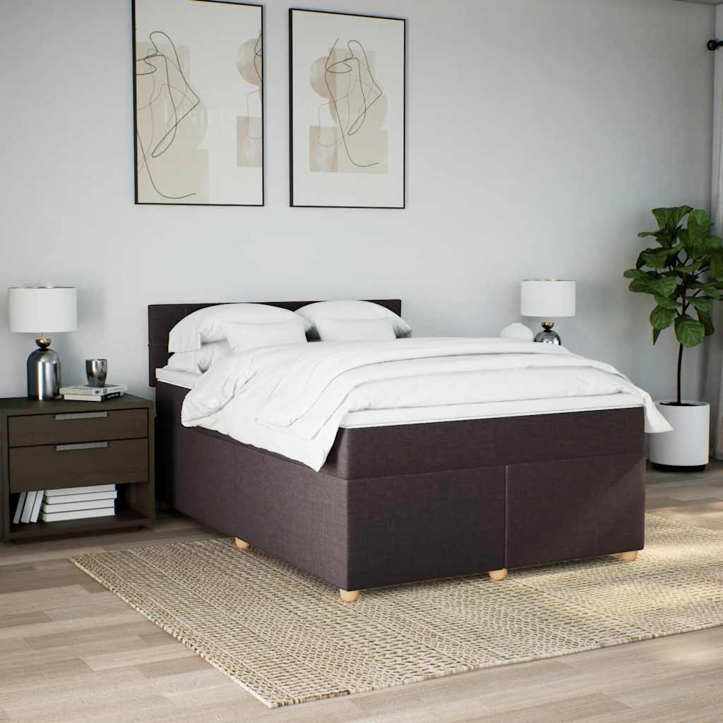 Sommier à lattes de lit avec matelas Marron foncé 140x190 cm - XIOS