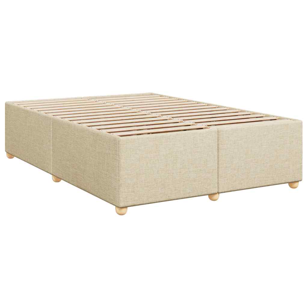 Sommier à lattes de lit avec matelas Crème 140x190 cm Tissu - XIOS