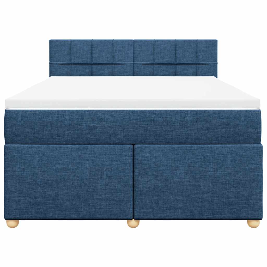 Sommier à lattes de lit avec matelas Bleu 140x190 cm Tissu - XIOS