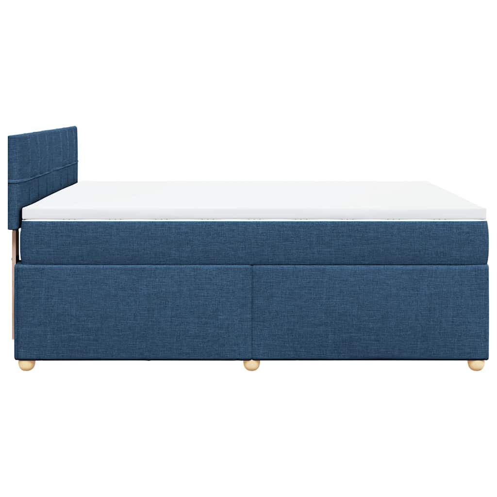 Sommier à lattes de lit avec matelas Bleu 140x190 cm Tissu - XIOS