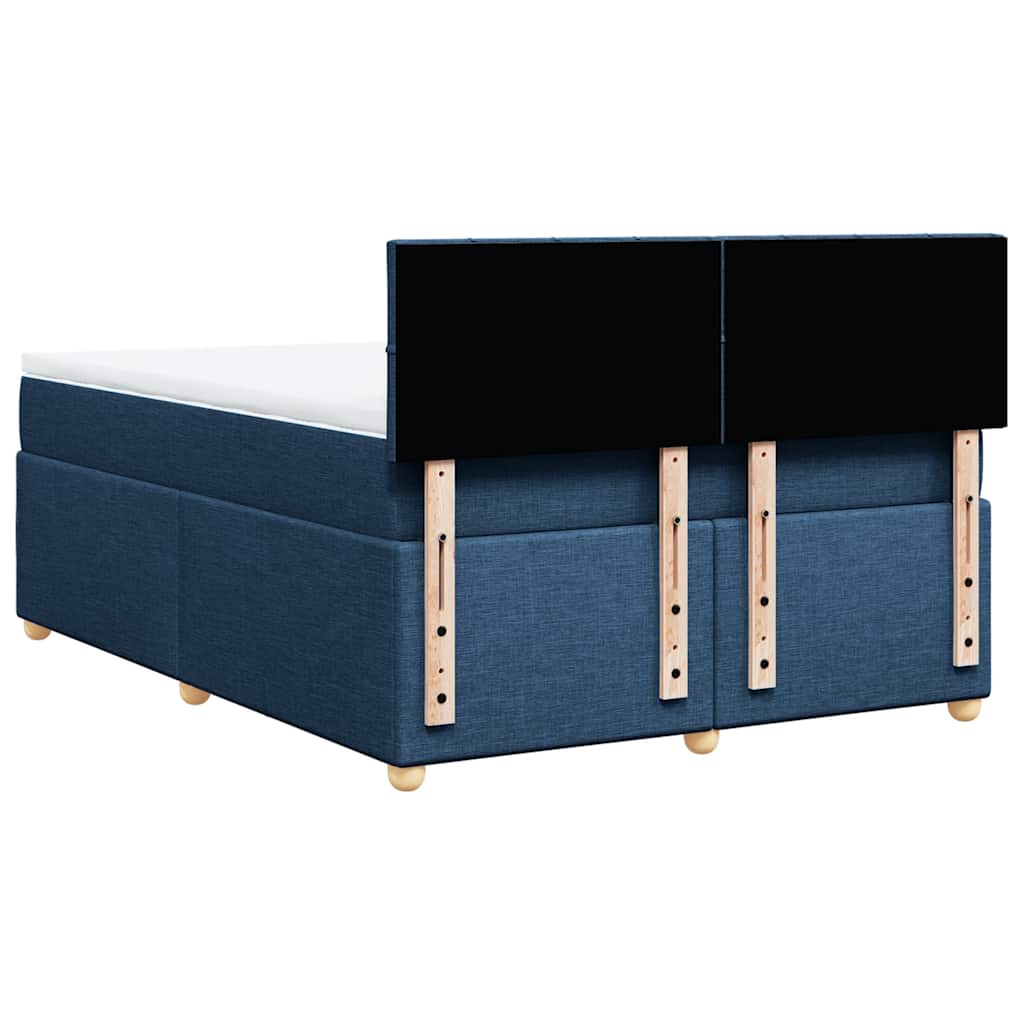 Sommier à lattes de lit avec matelas Bleu 140x190 cm Tissu - XIOS