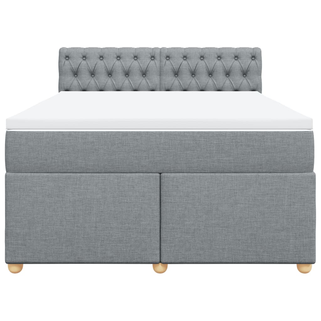 Sommier à lattes de lit avec matelas Gris clair 140x190cm Tissu - XIOS