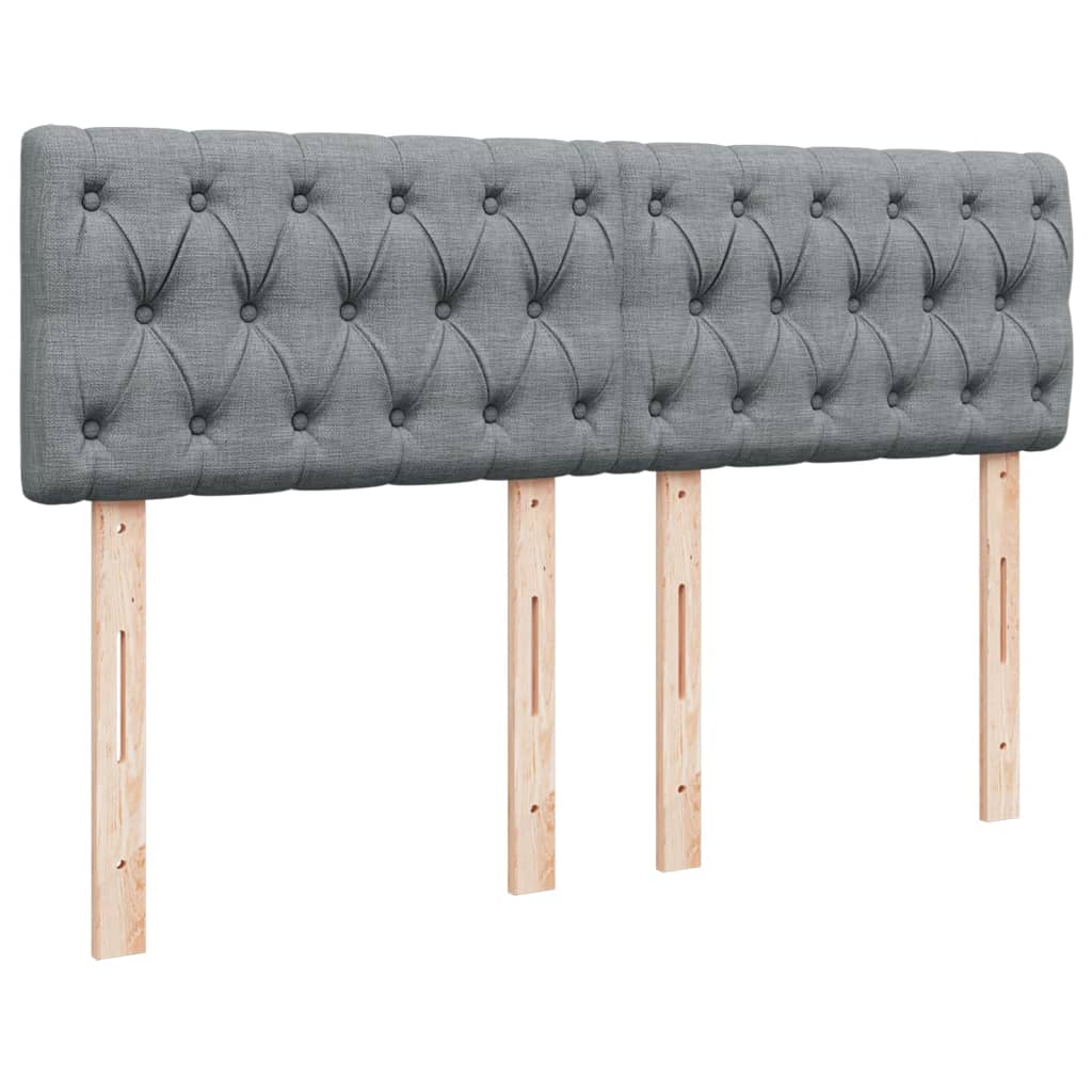 Sommier à lattes de lit avec matelas Gris clair 140x190cm Tissu - XIOS
