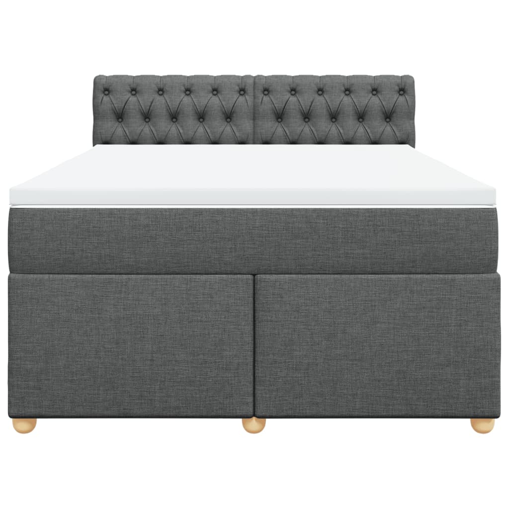 Sommier à lattes de lit avec matelas Gris foncé 140x190cm Tissu - XIOS