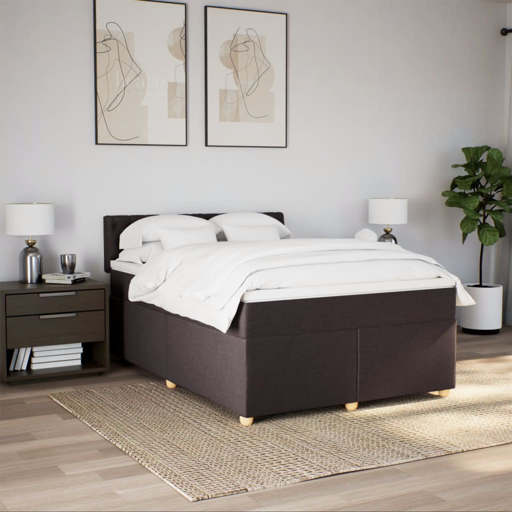 Sommier à lattes de lit avec matelas Marron foncé 140x190 cm - XIOS