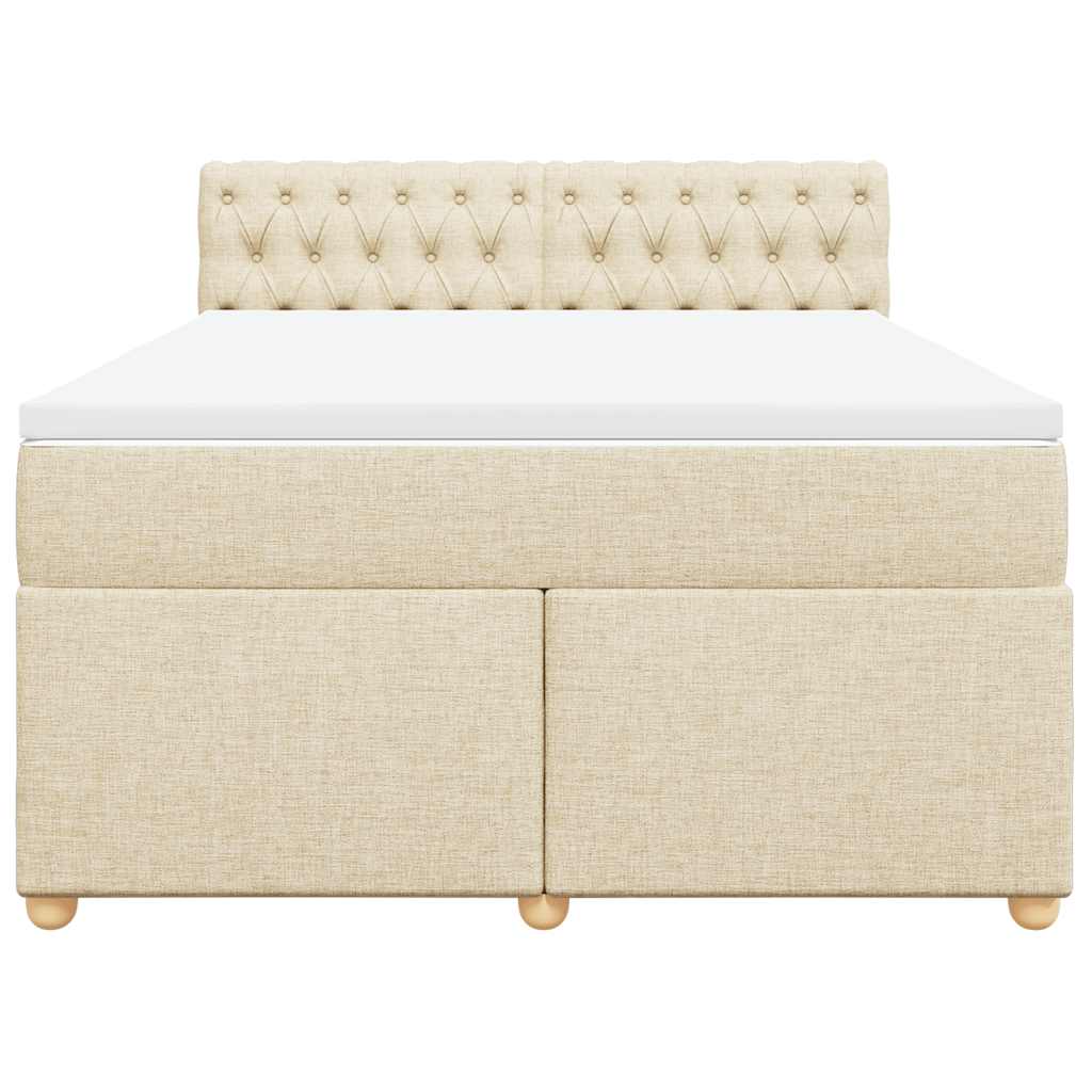 Sommier à lattes de lit avec matelas Crème 140x190 cm Tissu - XIOS