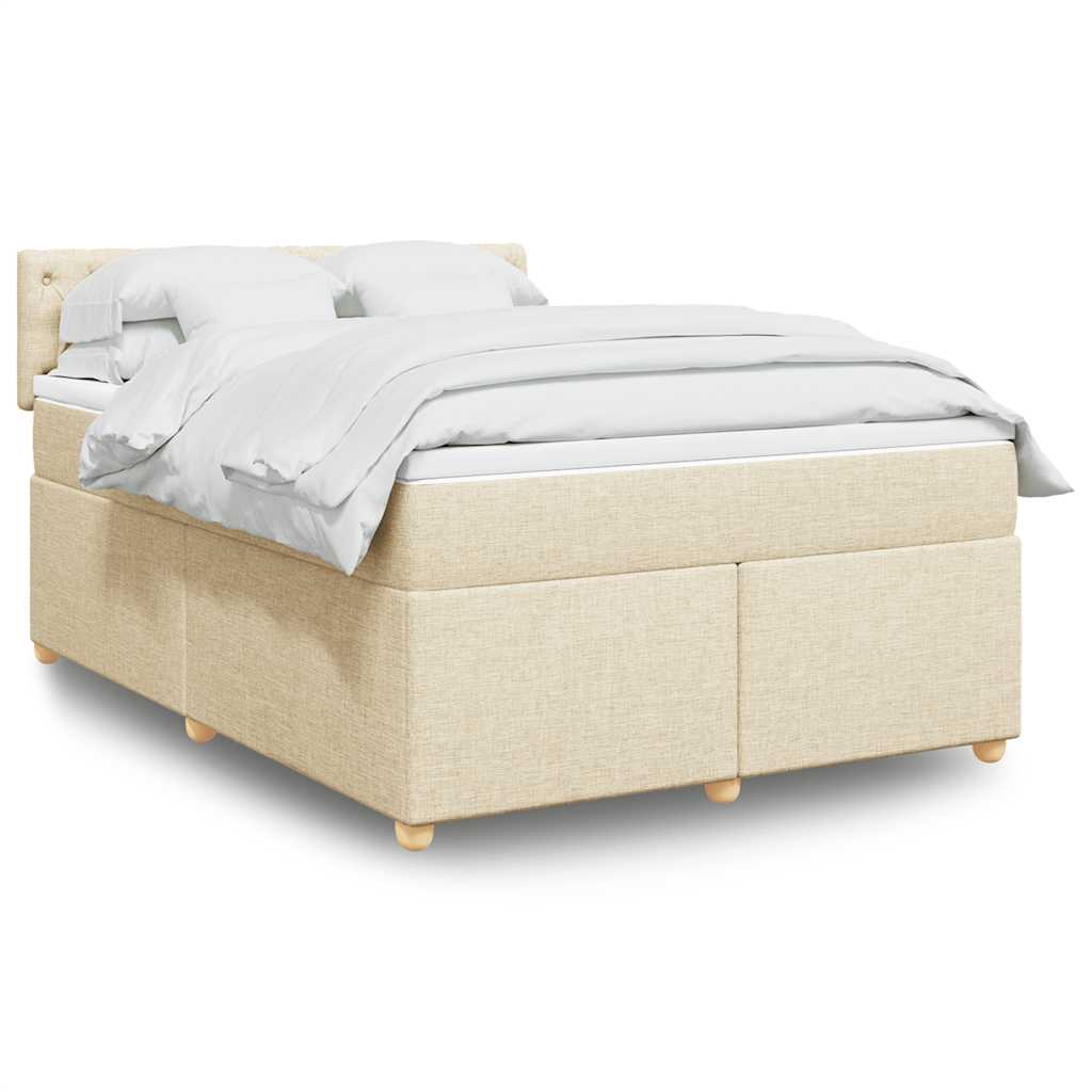Sommier à lattes de lit avec matelas Crème 140x190 cm Tissu - XIOS