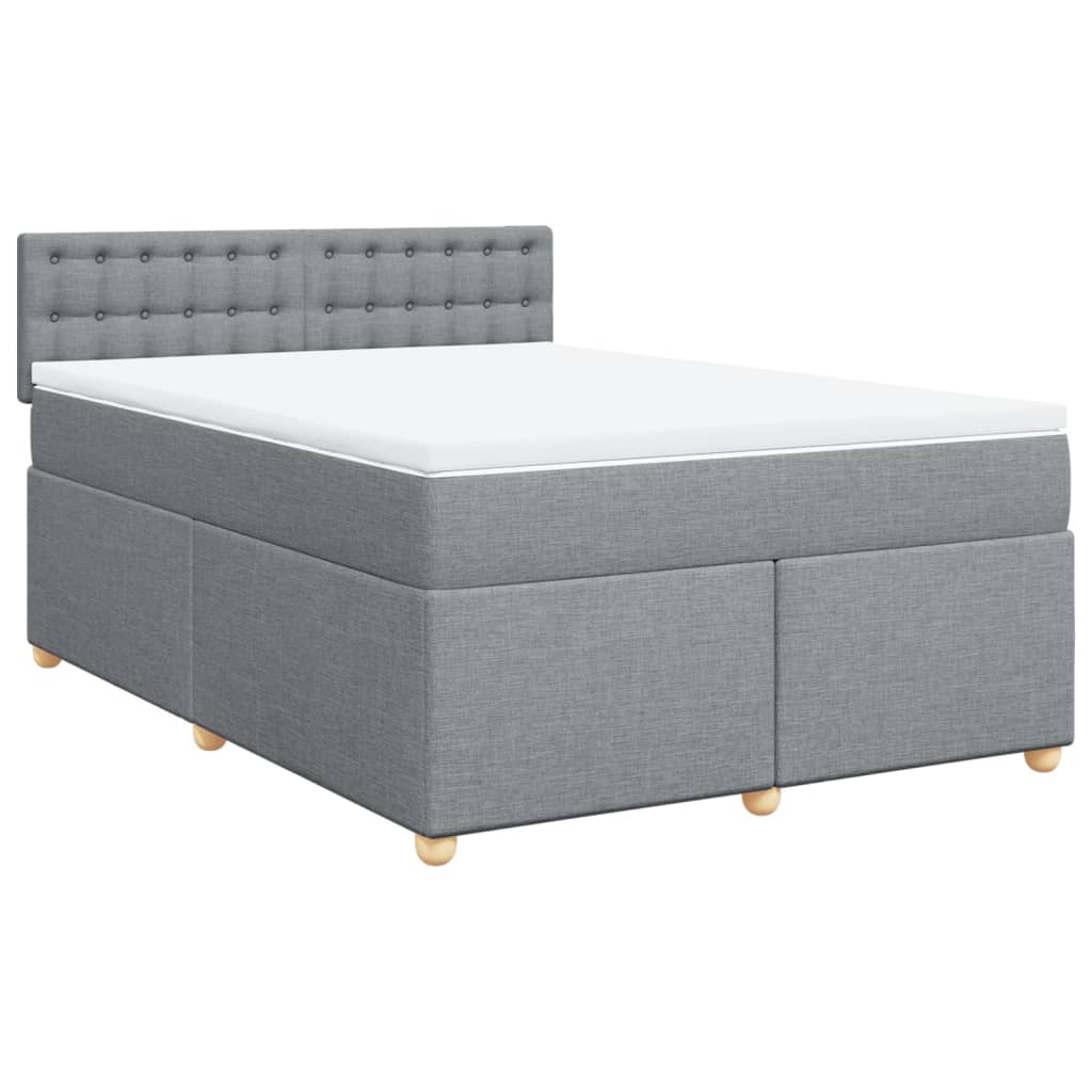 Sommier à lattes de lit avec matelas Gris clair 140x190cm Tissu - XIOS