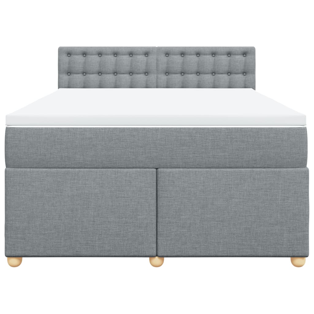 Sommier à lattes de lit avec matelas Gris clair 140x190cm Tissu - XIOS