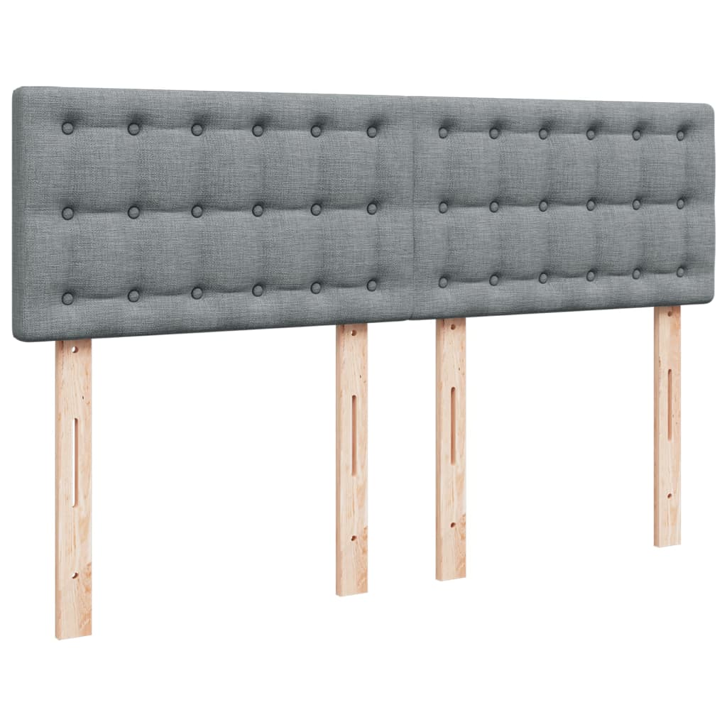 Sommier à lattes de lit avec matelas Gris clair 140x190cm Tissu - XIOS