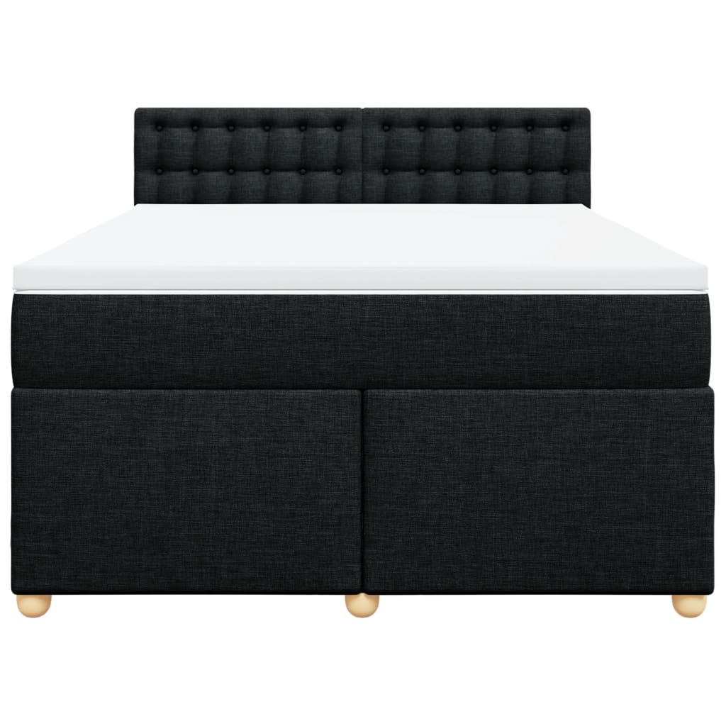 Sommier à lattes de lit avec matelas Noir 140x190 cm Tissu - XIOS
