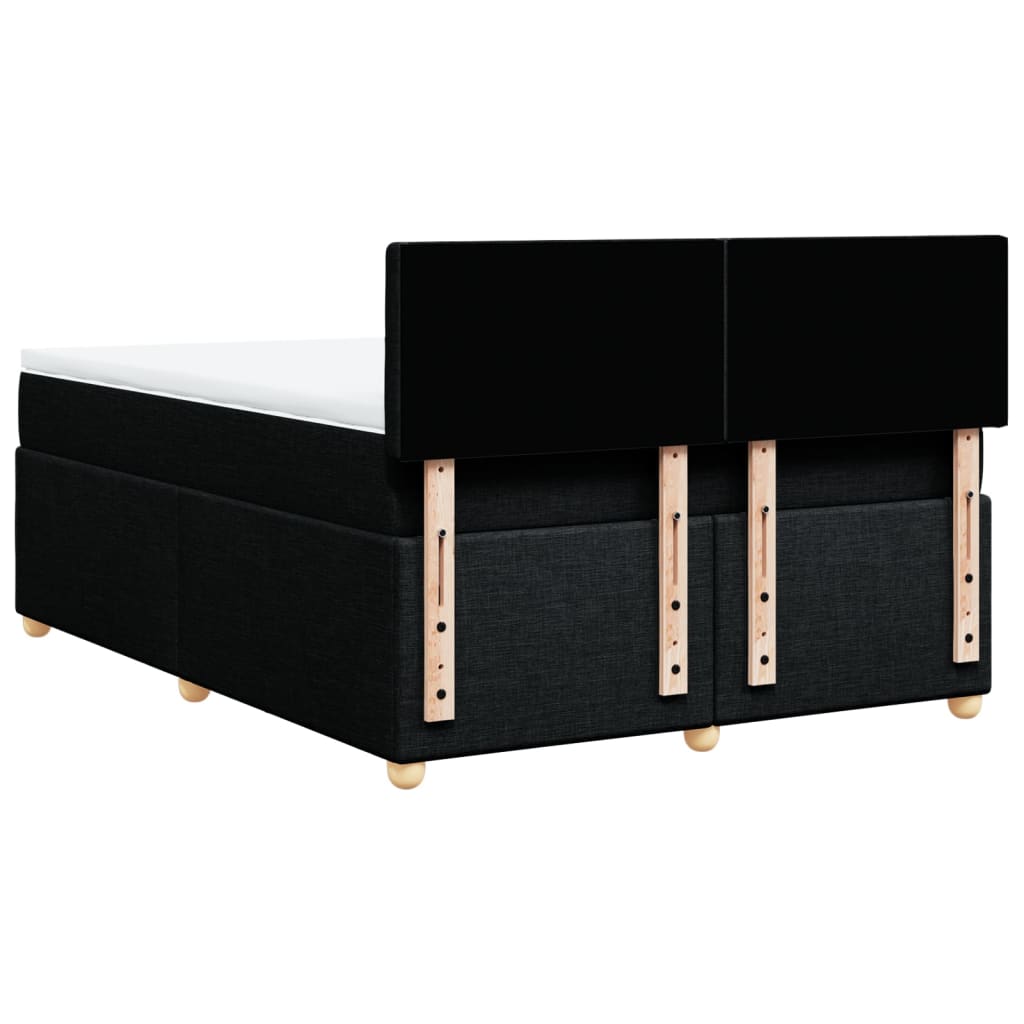 Sommier à lattes de lit avec matelas Noir 140x190 cm Tissu - XIOS