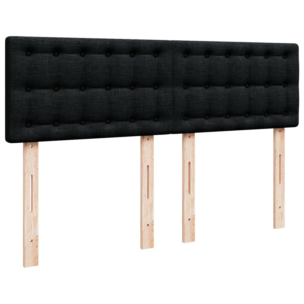 Sommier à lattes de lit avec matelas Noir 140x190 cm Tissu - XIOS