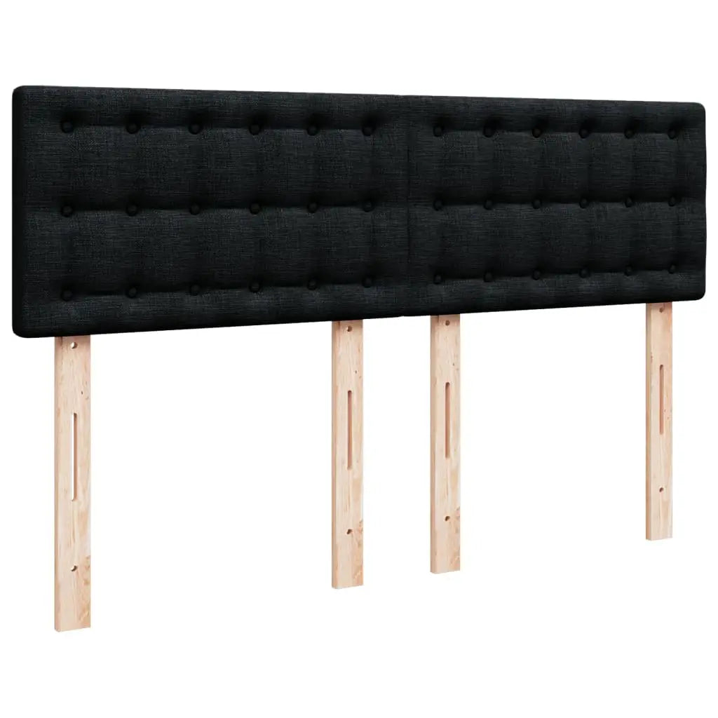 Sommier à lattes de lit avec matelas Noir 140x190 cm Tissu - XIOS